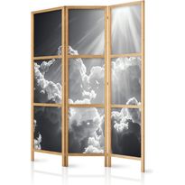 Japanilainen sermi Artgeist Hope in the Clouds: Inspirujące Promienie Słońca – przebudź emocje, 172x135cm, mustavalkoinen