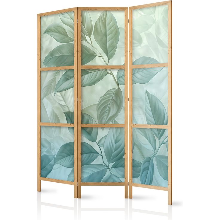 CONFIGURABLE PÄÄTUOTE - Japanilainen sermi - Large Leaves in Green-Mint Shades - Botanical Motif 05975