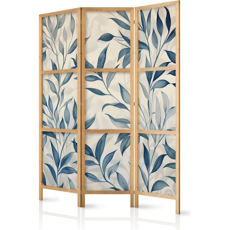 CONFIGURABLE PÄÄTUOTE - Japanilainen sermi - Leaves in Blue Colors - Delicate Botanical Motif 05838