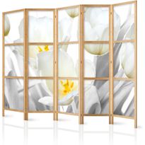 Japanilainen sermi Artgeist Luminous Tulips II, 172x225cm, valkoinen