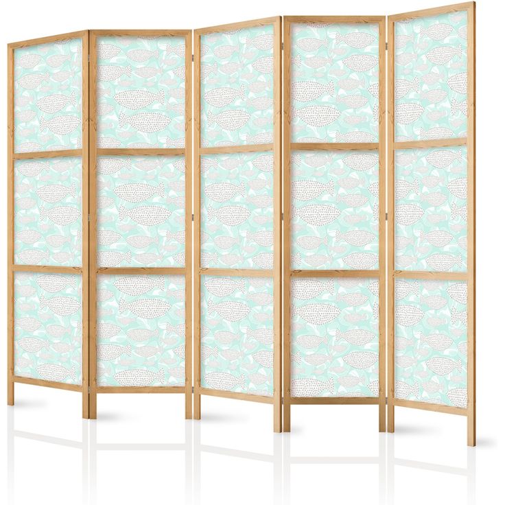 Japanilainen sermi - Minimalist Fish - Fishes From Grey Dots Against a Crystal Sheet of Water in Mint Green Colors