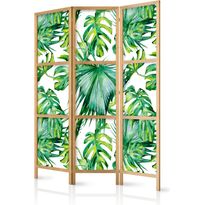 Japanilainen sermi Artgeist Monstera and Palm Leaves I, 172x135cm, vihreä