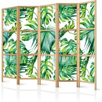 Japanilainen sermi Artgeist Monstera and Palm Leaves II, 172x225cm, vihreä