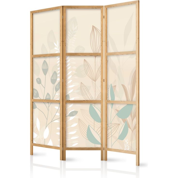CONFIGURABLE PÄÄTUOTE - Japanilainen sermi - Morning in the Meadow - Various pastel plants on a beige background. 34682