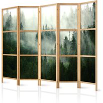 Japanilainen sermi Artgeist Mountain Forest II, 172x225cm, harmaa