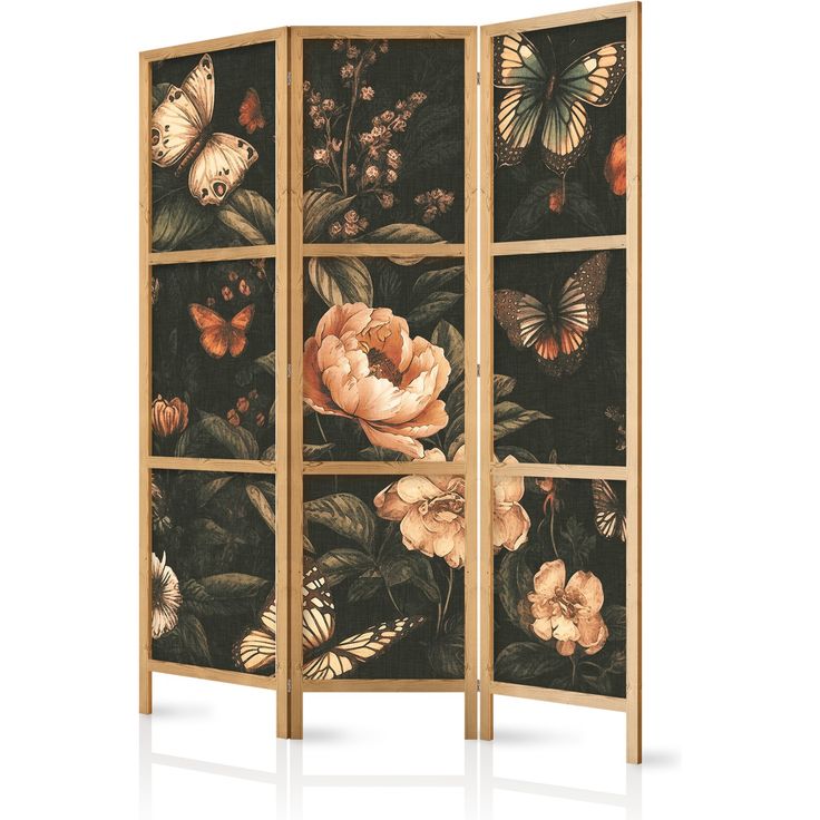 CONFIGURABLE PÄÄTUOTE - Japanilainen sermi - Mysterious Garden - Butterflies Flying Over Flowers - Rustic Evening 06231