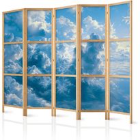 Japanilainen sermi Artgeist Ocean in the Air: Waving Clouds Reflecting Morning Light, 172x225cm, sininen