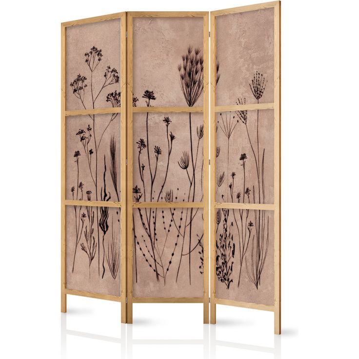 CONFIGURABLE PÄÄTUOTE - Japanilainen sermi - Plant Vintage - Delicate Field Flowers on a Background in Lime Wash Technique 07245