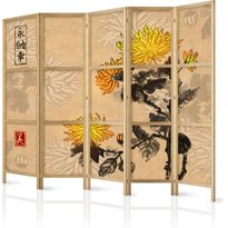 Japanilainen sermi Artgeist Style: Chrysanthemums II, 172x225cm, monivärinen