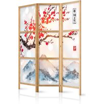 Japanilainen sermi Artgeist Style: Fuji Mountain, 172x135cm, valkoinen
