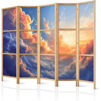 Japanilainen sermi Artgeist Sunset Over a Cloudy Sea: A Wonderful Symphony of Colors, 172x225cm, harmaa
