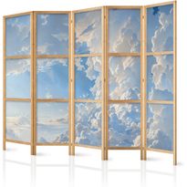 Japanilainen sermi Artgeist The Sun Revealing the Secrets of the Clouds: Spectacular Images in the Sky, 172x225cm, harmaa
