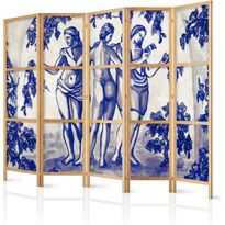 Japanilainen sermi Artgeist The Three Graces Women Among Vineyards Inspired by Ancient Painting, 172x225cm, harmaa