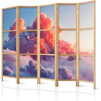 Japanilainen sermi Artgeist Twilight Spectacle: Clouds in Shades of Pink and Violet, 172x225cm, harmaa