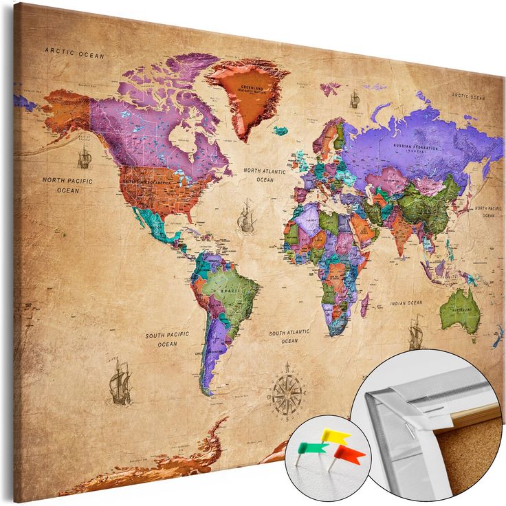 CONFIGURABLE PÄÄTUOTE - Korkkitaulu - Colourful Travels (1 Part) Wide 30610