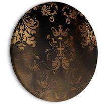 Pyöreä taulu Artgeist Baroque Ornaments in Patinated Gold and Browns: Retro Motif, eri vaihtoehtoja