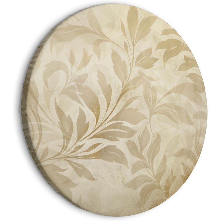 CONFIGURABLE PÄÄTUOTE - Pyöreä taulu - Botanical Motif with Leaves and Vines in Sand Colors 96119