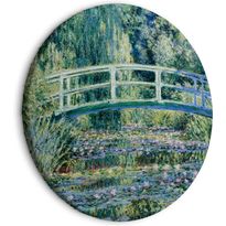 Pyöreä taulu Artgeist Bridge at Giverny Claude Monet - Spring Landscape of a Forest With a River, eri vaihtoehtoja