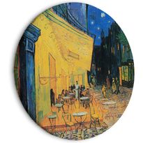 Pyöreä taulu Artgeist Café Terrace at Night, Vincent Van Gogh - View of a French Street, eri vaihtoehtoja