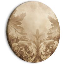 Pyöreä taulu Artgeist Carved Baroque Ornaments Rich Composition in Sepia Colors, eri vaihtoehtoja