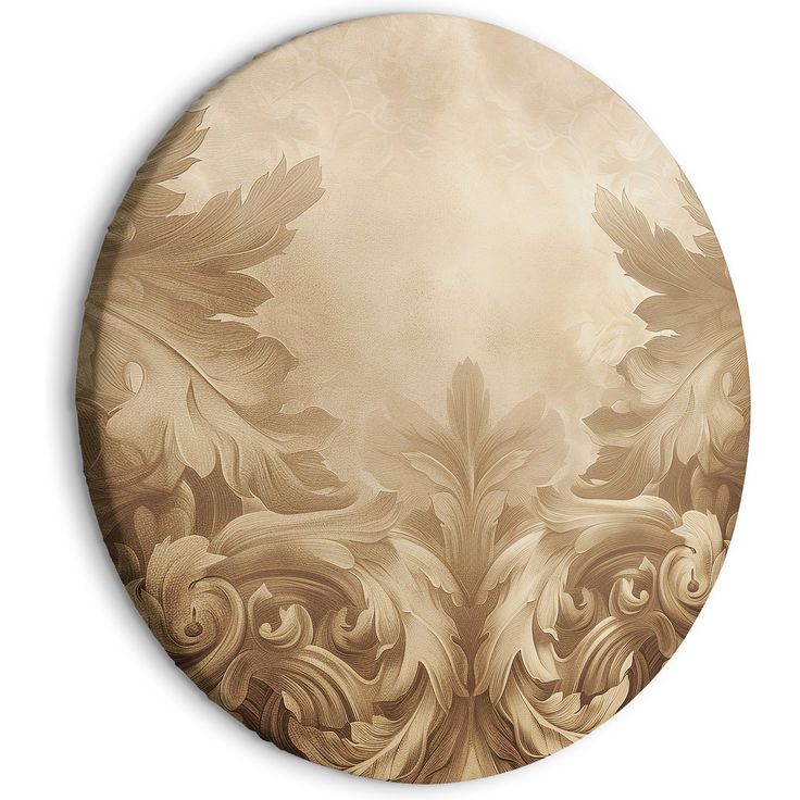 CONFIGURABLE PÄÄTUOTE - Pyöreä taulu - Carved Baroque Ornaments Rich Composition in Sepia Colors 94917