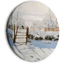 Pyöreä taulu Artgeist Claude Monet’s Magpie - Normandy’s Painted Winter Landscape, eri vaihtoehtoja