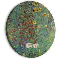 Pyöreä taulu Artgeist Country Garden With Sunflowers, Gustav Klimt - Multi-Colored Flowers, eri vaihtoehtoja