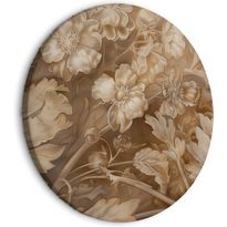 Pyöreä taulu Artgeist Floral Ornaments Carved in Delicate Sepia and Brown Shades, eri vaihtoehtoja
