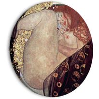 Pyöreä taulu Artgeist Gustav Klimt - Danae - Painted Nude Showing a Lying Woman, eri vaihtoehtoja