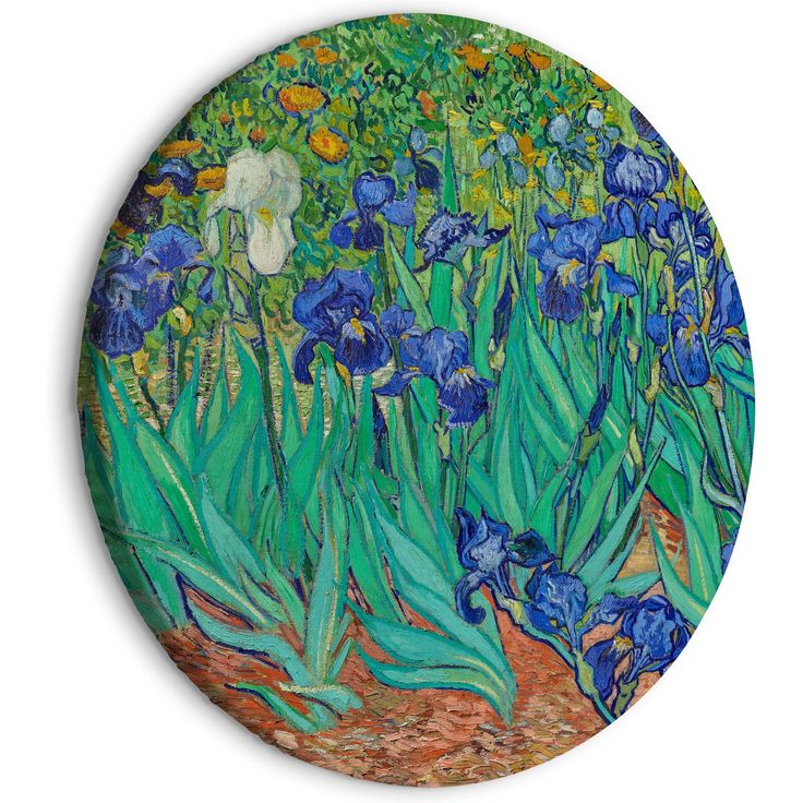 CONFIGURABLE PÄÄTUOTE - Pyöreä taulu - Irises by Vincent Van Gogh - Blue Flowers in the Meadow 88962