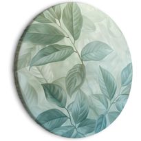 Pyöreä taulu Artgeist Large Leaves in Shades of Green-Mint: Botanical Motif, eri vaihtoehtoja