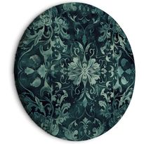 Pyöreä taulu Artgeist Oriental Pattern Carpet: Emerald Ornaments and Worn Patterns, eri vaihtoehtoja