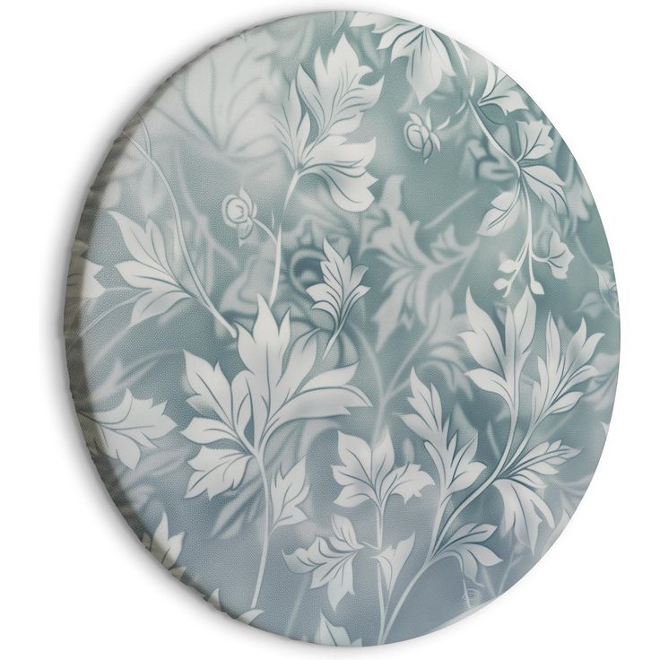 CONFIGURABLE PÄÄTUOTE - Pyöreä taulu - Ornaments in Worn Muted Turquoises: Delicate Plant Pattern 88961