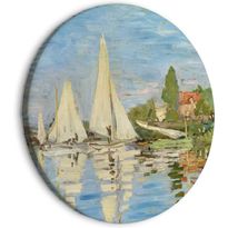 Pyöreä taulu Artgeist Regatta in Argenteuil, Claude Monet - The Landscape of Sailboats on the River, eri vaihtoehtoja