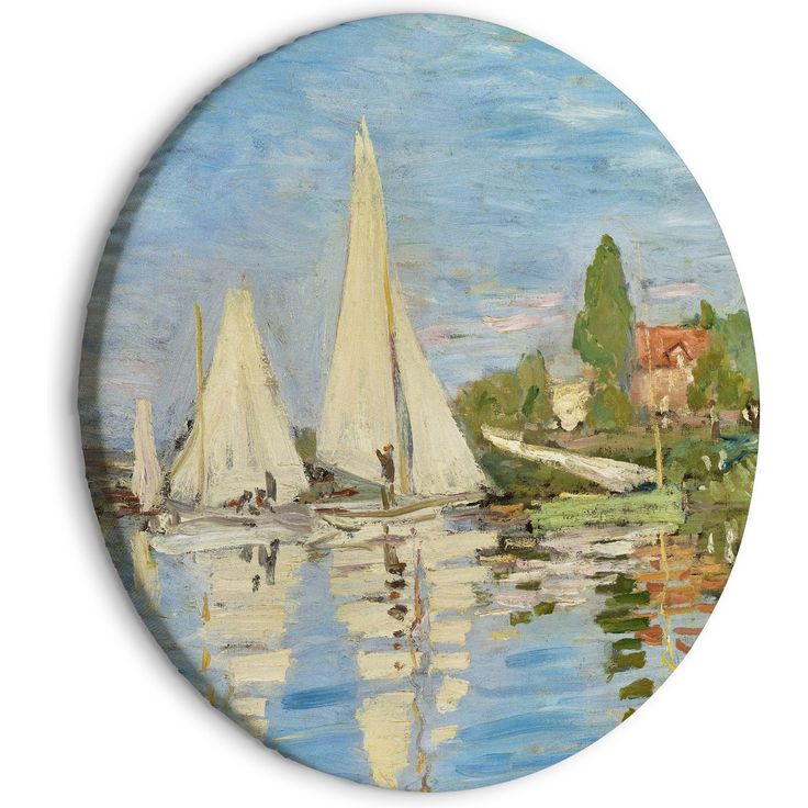 CONFIGURABLE PÄÄTUOTE - Pyöreä taulu - Regatta in Argenteuil, Claude Monet - The Landscape of Sailboats on the River 63945