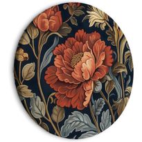 Pyöreä taulu Artgeist Tapestry Large Flowers Retro Floral Motif in Kilim Style, eri vaihtoehtoja