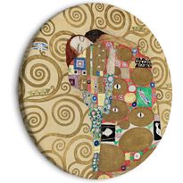 Pyöreä taulu Artgeist The Fulfillment of Gustav Klimt - An Abstract Portrait of a Couple in an Embrace, eri vaihtoehtoja