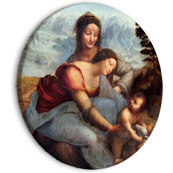 CONFIGURABLE PÄÄTUOTE - Pyöreä taulu - The Virgin and Child with Saint Anne (Leonardo da Vinci) 34041
