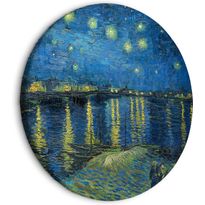 Pyöreä taulu Artgeist Vincent Van Gogh - Starry Night Over the Rhone - A Boat Against the Backgof the Blue Sky, eri vaihtoehtoja