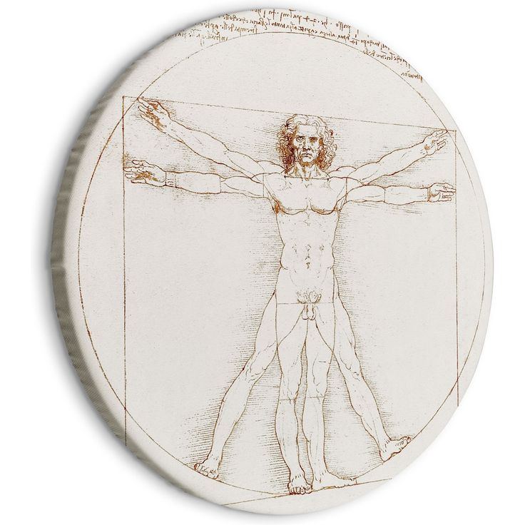 CONFIGURABLE PÄÄTUOTE - Pyöreä taulu - Vitruvian Man by Leonardo Da Vinci - A Drawing of the Proportions of a Man’s Body 63983