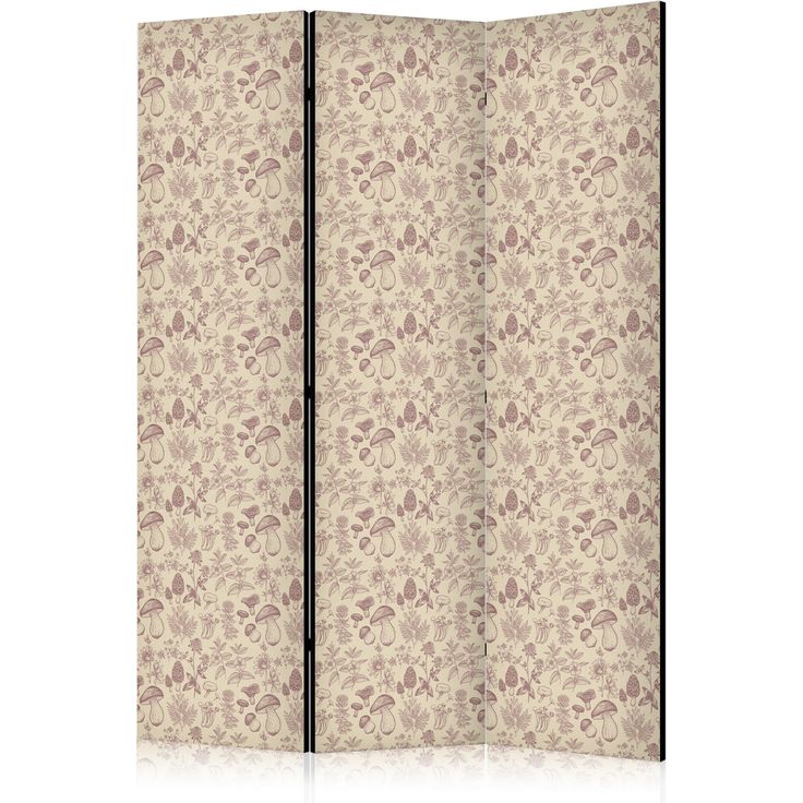 CONFIGURABLE PÄÄTUOTE - Sermi - Beige Nature of the Forest - Mushrooms Flowers and Herbs on a Light Background 11143