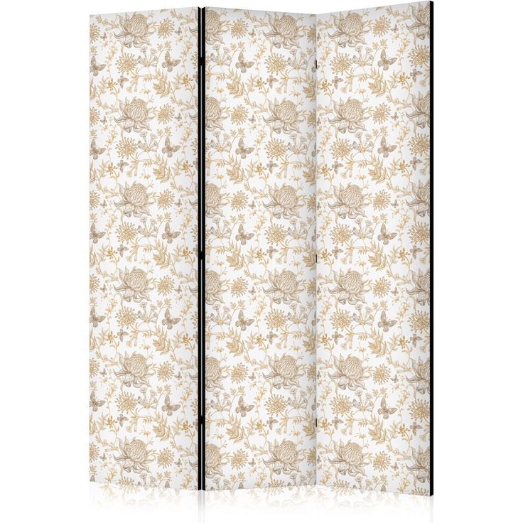 CONFIGURABLE PÄÄTUOTE - Sermi - Beige Shades of Nature - Flowers and Butterflies on a White Background - Illustration 11105