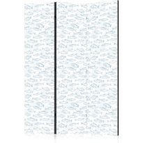 Sermi Artgeist Blue Fish - Blue Outlines of Various Species of Fish on a White-Blue Background, eri vaihtoehtoja