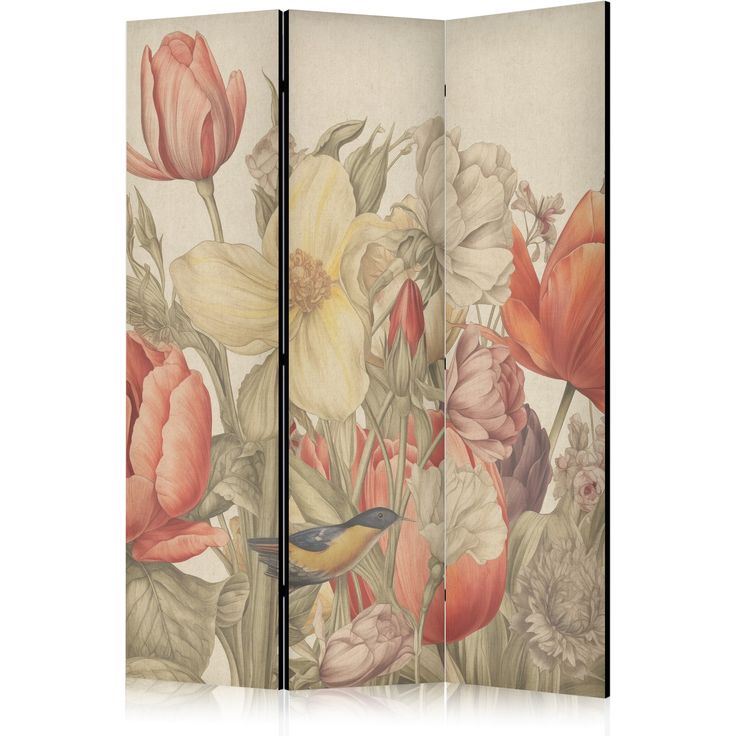 CONFIGURABLE PÄÄTUOTE - Sermi - Bouquet with Tulips - Colorful Flowers on a Light Background - Illustration 11044