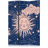 Sermi Artgeist Cosmic Harmony - Illustration of the Sun and Moon on a Navy Background, eri vaihtoehtoja
