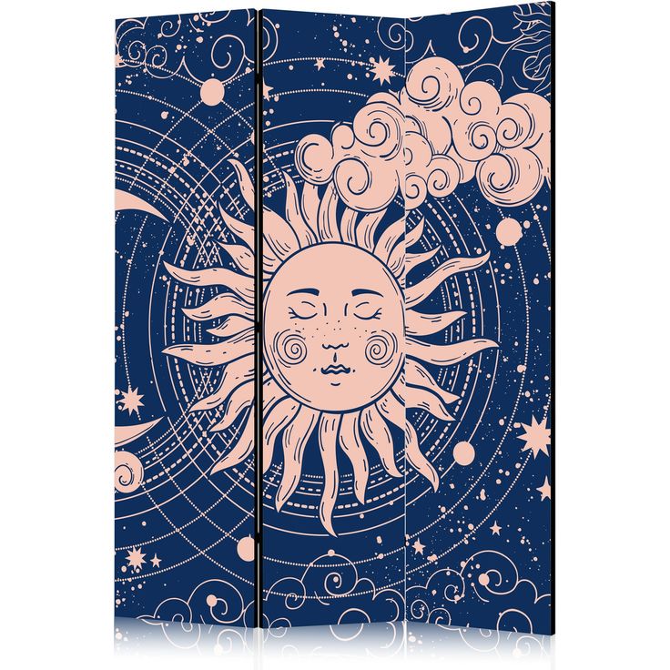 CONFIGURABLE PÄÄTUOTE - Sermi - Cosmic Harmony - Illustration of the Sun and Moon on a Navy Background 33531