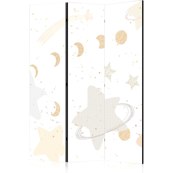CONFIGURABLE PÄÄTUOTE - Sermi - Fairy-Tale Galaxy - Moon Phases in Shades of Yellow Among Stars in Beige and Ash Colors with Stardust 35627
