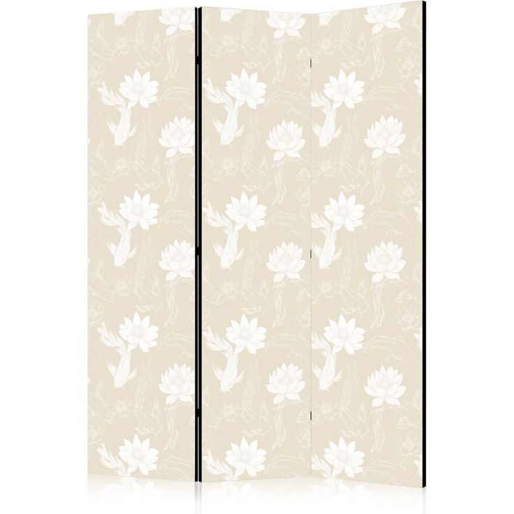 CONFIGURABLE PÄÄTUOTE - Sermi - Fish and Water Lilies - Bright Oriental Fish Swimming Among Water Flowers on a Delicate Sand-Beige Background 10702