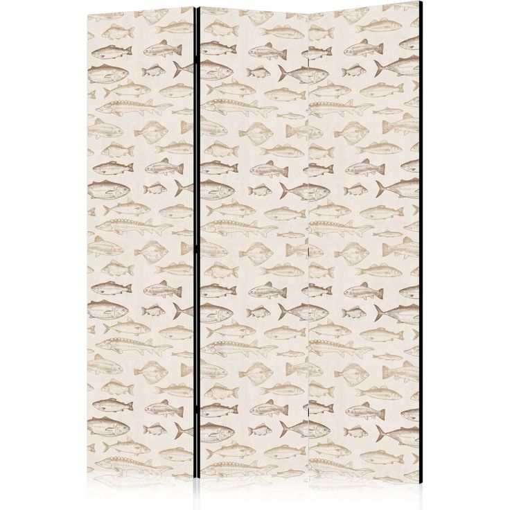 CONFIGURABLE PÄÄTUOTE - Sermi - Fish in Beige Tones - Various Species of Fish in Beige-Brown Colors Presented in Vintage Style on a Light Background 10900