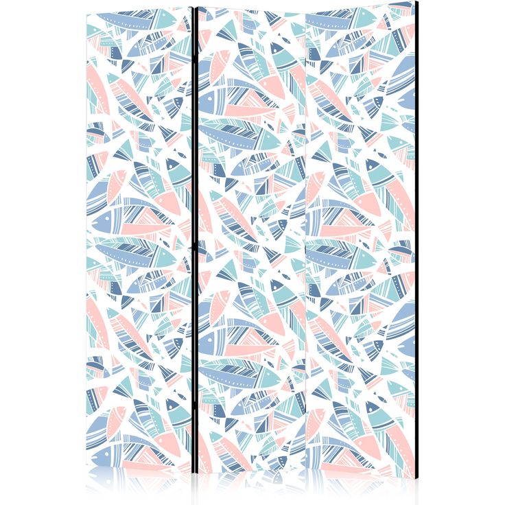CONFIGURABLE PÄÄTUOTE - Sermi - Fish in Minimalist Style - Fish in Aztec Style in Pastel Color Shades on a White Background 10474